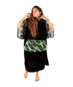 Poncho de toalla microfibra Black Hulu